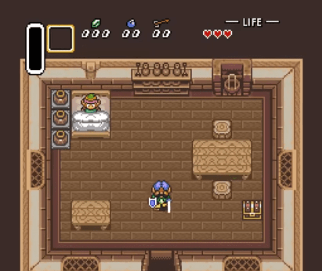 Link starting his adventure in A Link to the Past