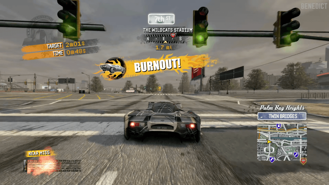 Achievement notification for burnout in Burnout Paradise.