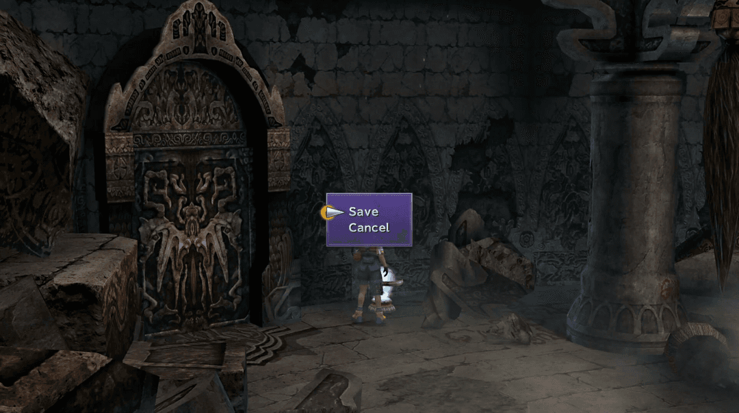 A glowing save sphere, the only place players can save their game.