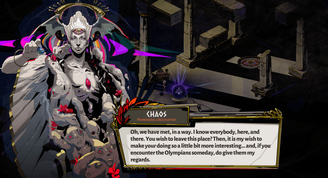 A collection of god portraits from Hades showing their unique designs