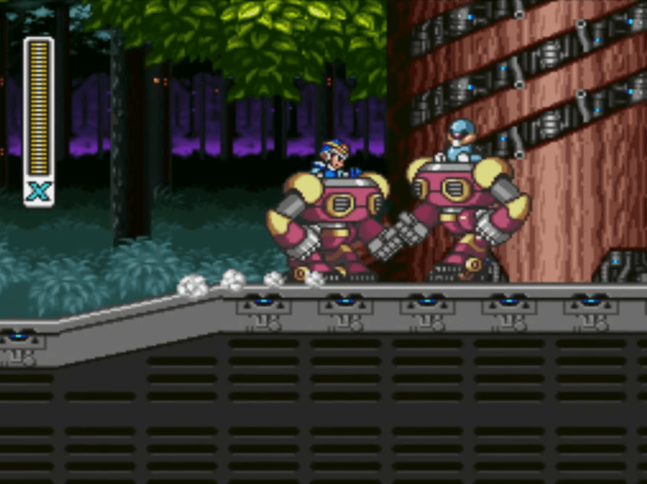 Mech gameplay screenshot from Mega Man X
