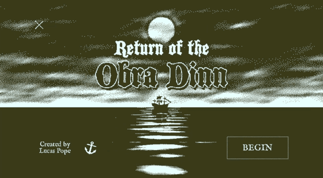 The title screen of Return of the Obra Dinn