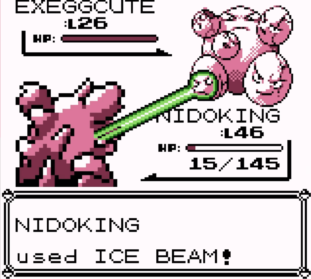 A battle scene from Pokemon Red showing the iconic turn-based combat