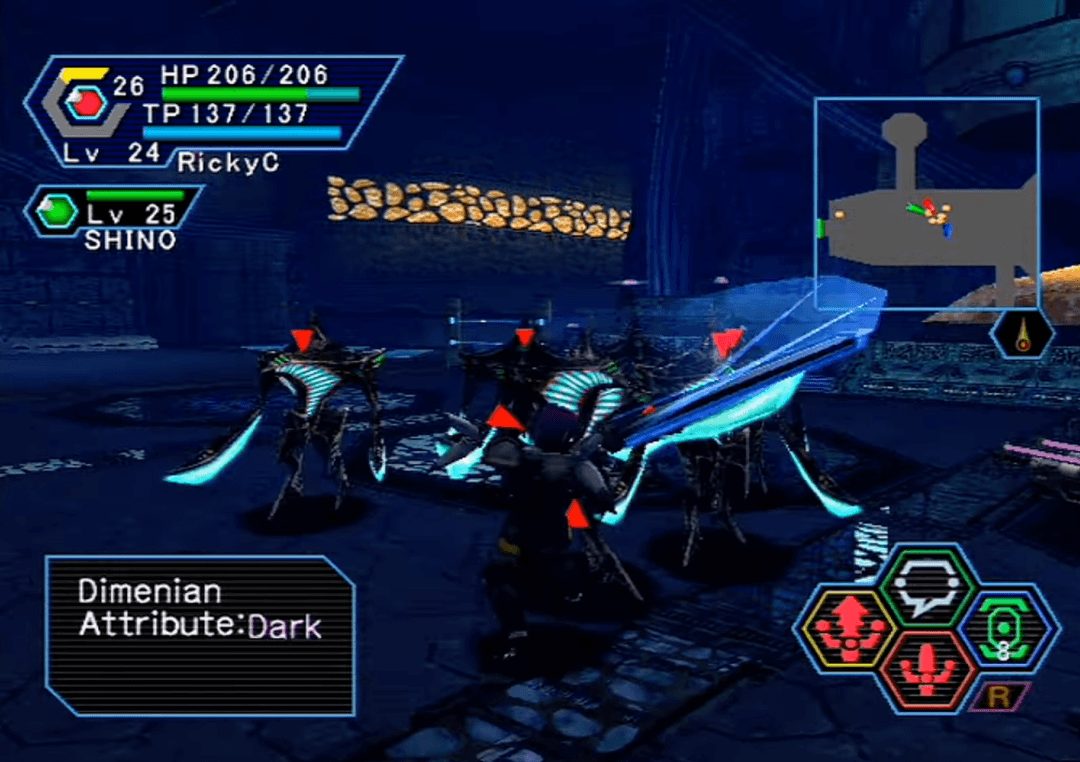 Combat in Phantasy Star Online