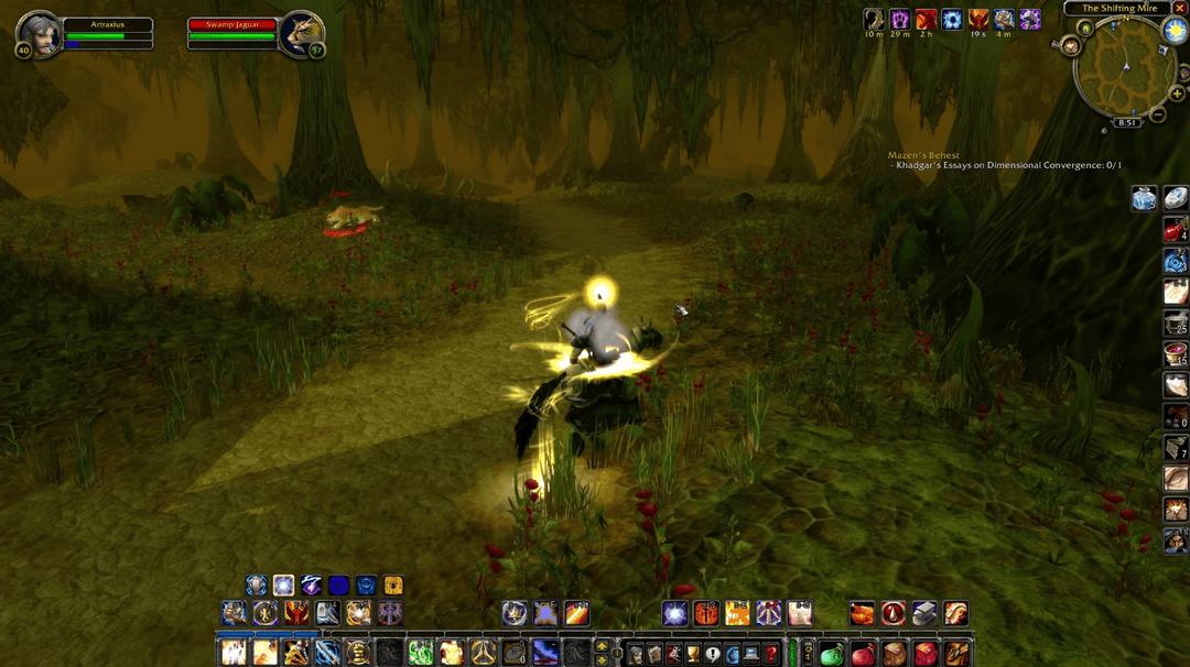 A player riding a rare mount in World of Warcraft.