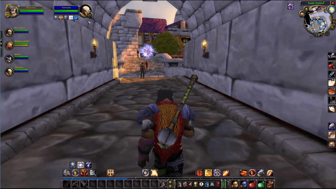 Screenshot showing guild chat messages in World of Warcraft.