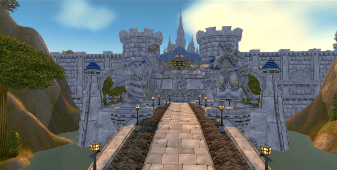 A shot of Stormwind from World of Warcraft.